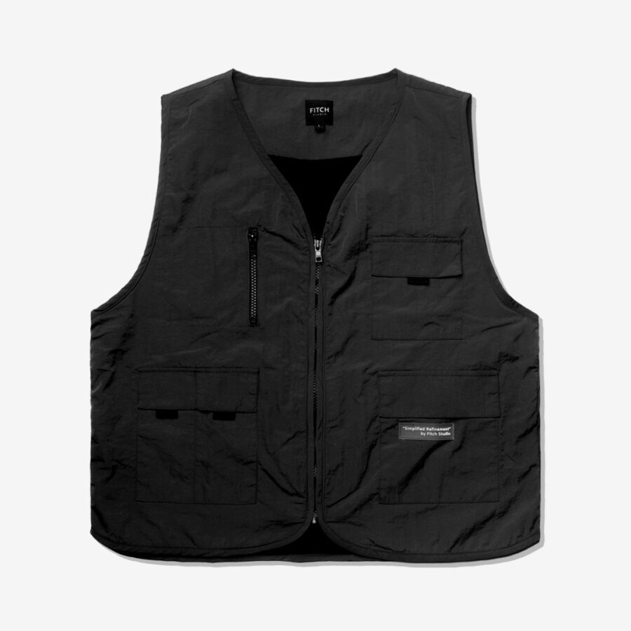 FITCH STUDIO | Crinkle Utility Vest V.1 | Black