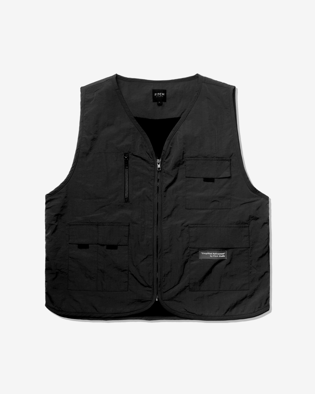 FITCH STUDIO | Crinkle Utility Vest V.1 | Black
