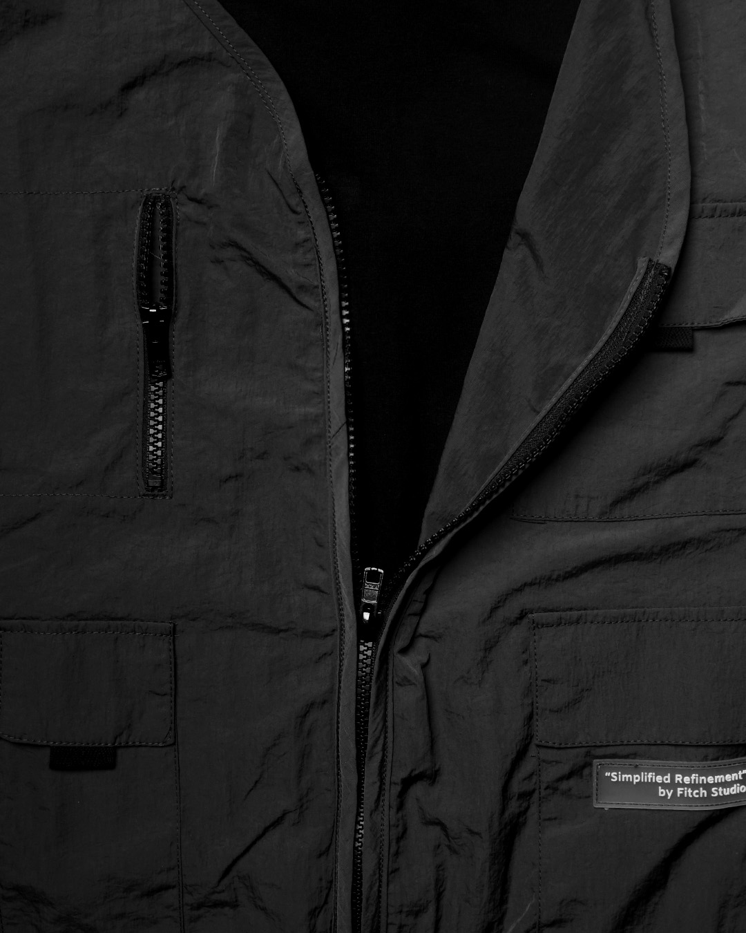 FITCH STUDIO | Crinkle Utility Vest V.1 | Black - Image 7
