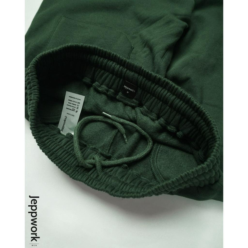 Jeppworks Celana Pendek Comfy Fleece Hijau Botol - Image 7