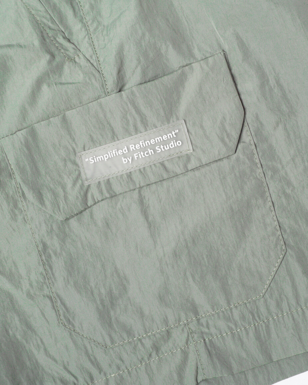 Fitch Studio Celana Pendek Cargo Nylon Crinkle V.1 | Sage - Image 4