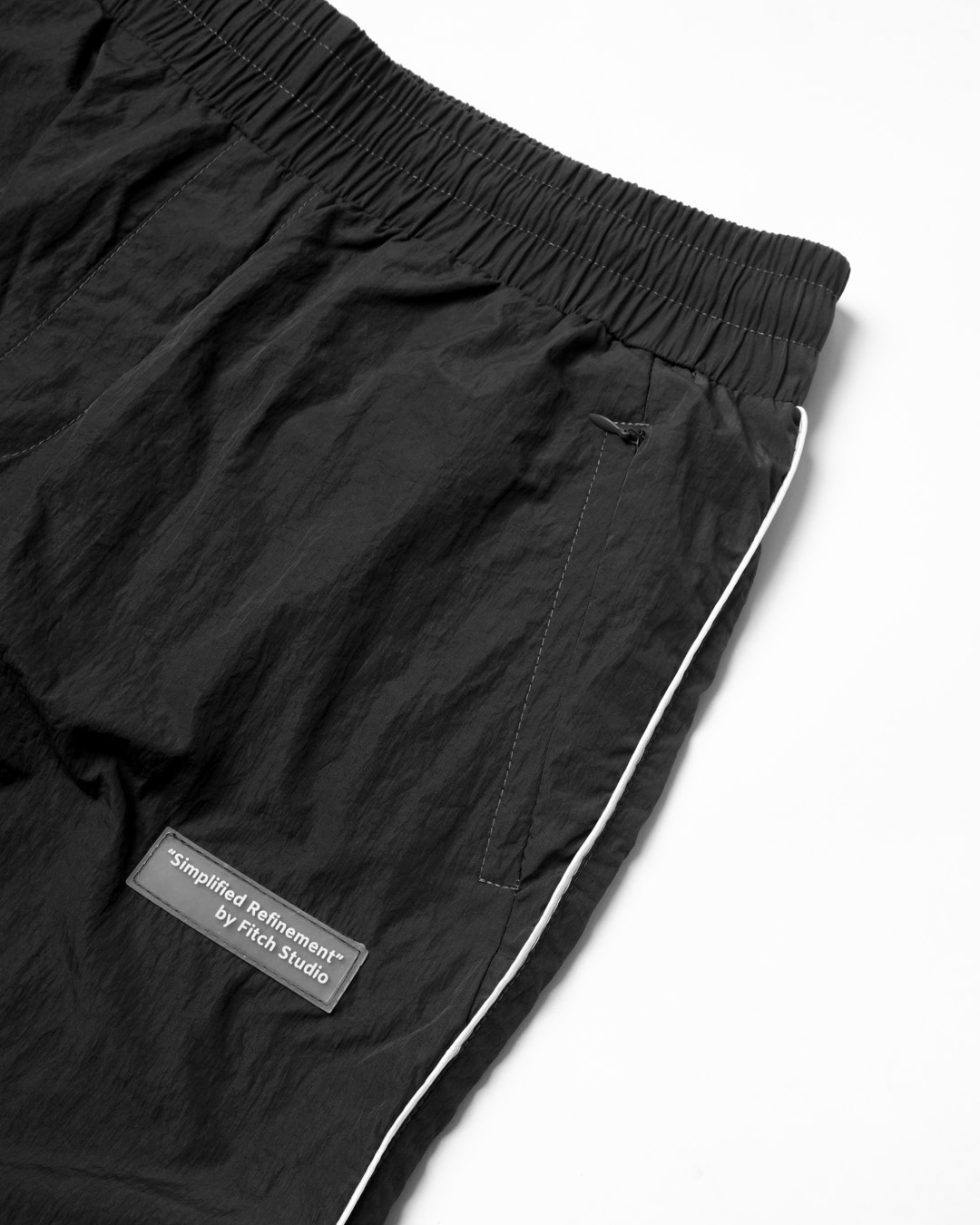 Fitch Studio Nylon Crinkle Trackpants - Black - Image 5
