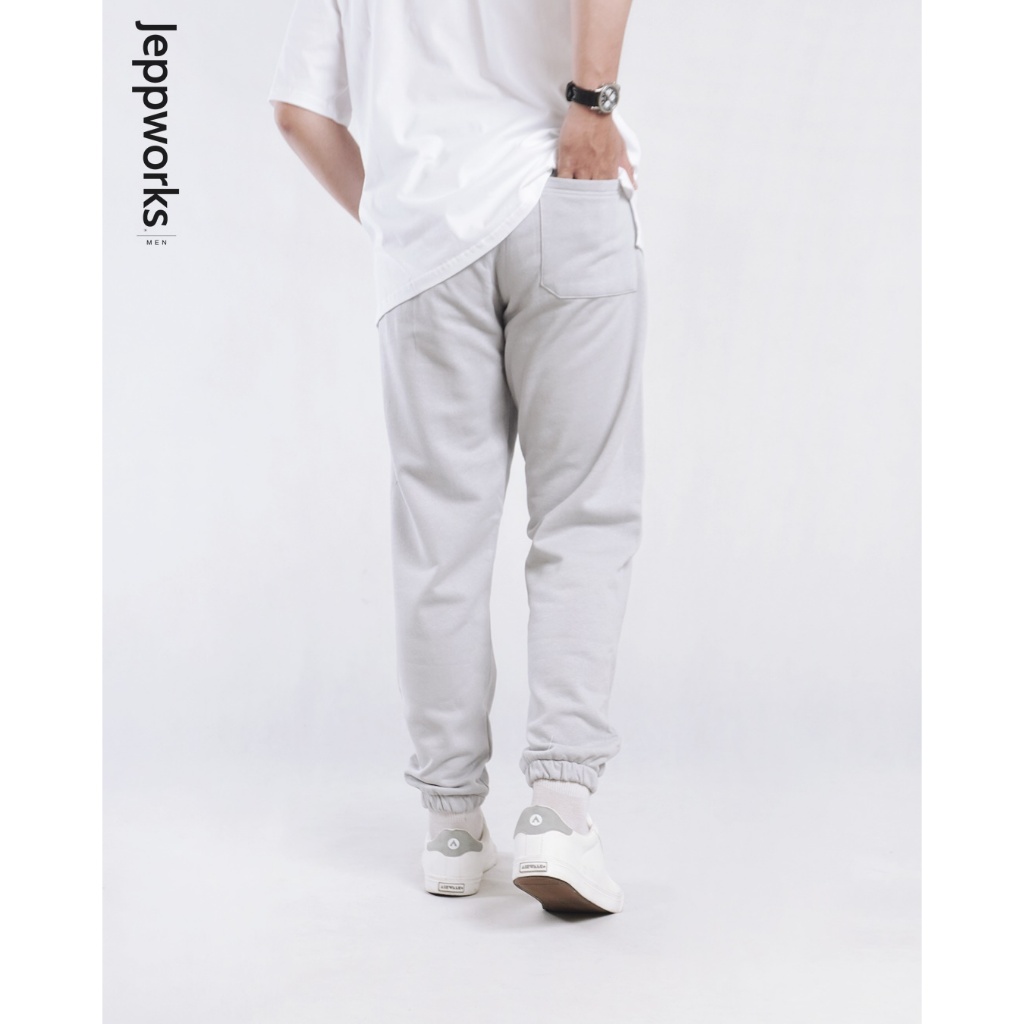 Jeppworks Celana Panjang Jogger Polos - Silver Grey - Image 6