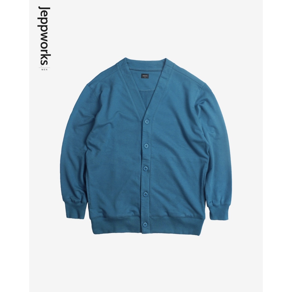 Jeppworks Cardigan Sweat Terry Lengan Panjang Steel Blue