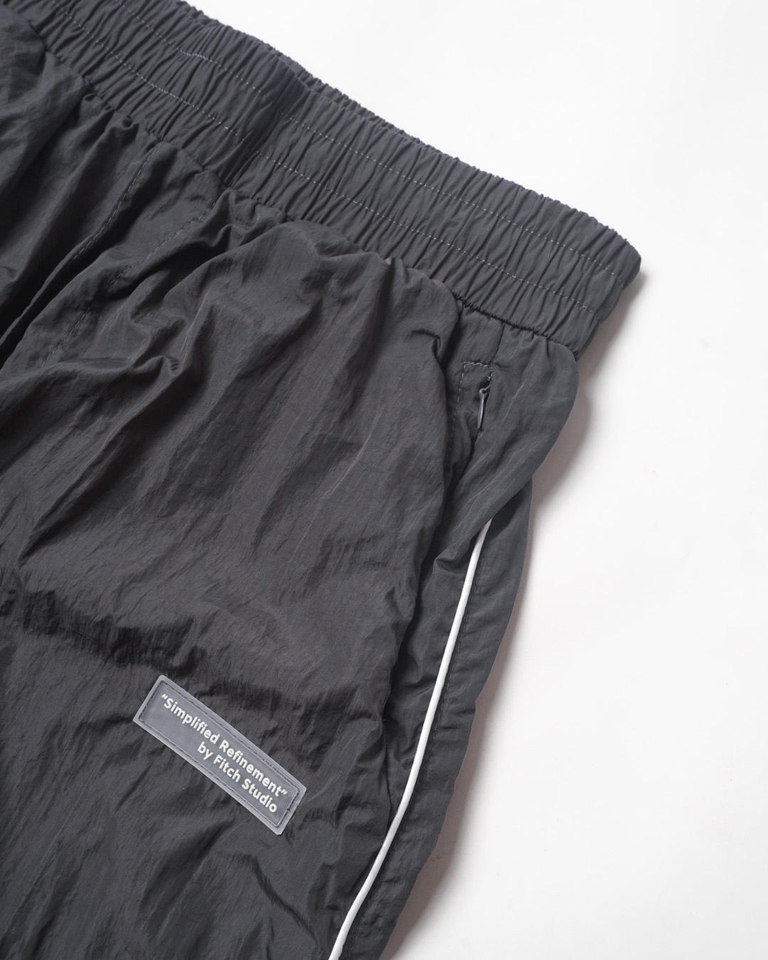Fitch Studio Nylon Crinkle Trackpants - Stone Grey - Image 8