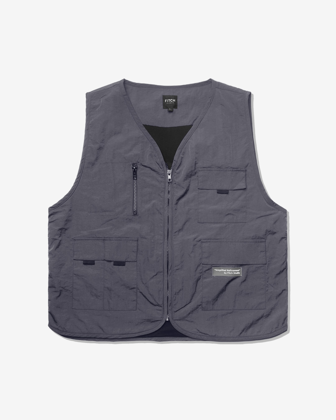 FITCH STUDIO | Crinkle Utility Vest V.1 | Stone Grey