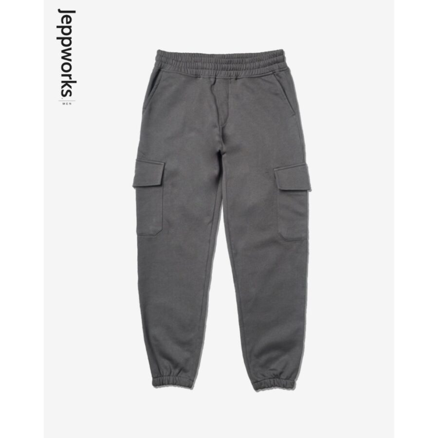 Jeppworks Celana Panjang Jogger Cargo Polos - Dark Grey