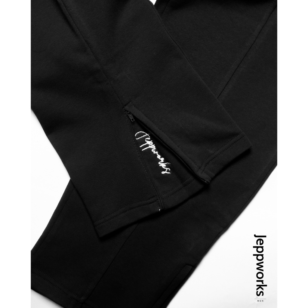 Jeppworks Comfy Baggy Pants Halfzip Embroidery - Black - Image 4