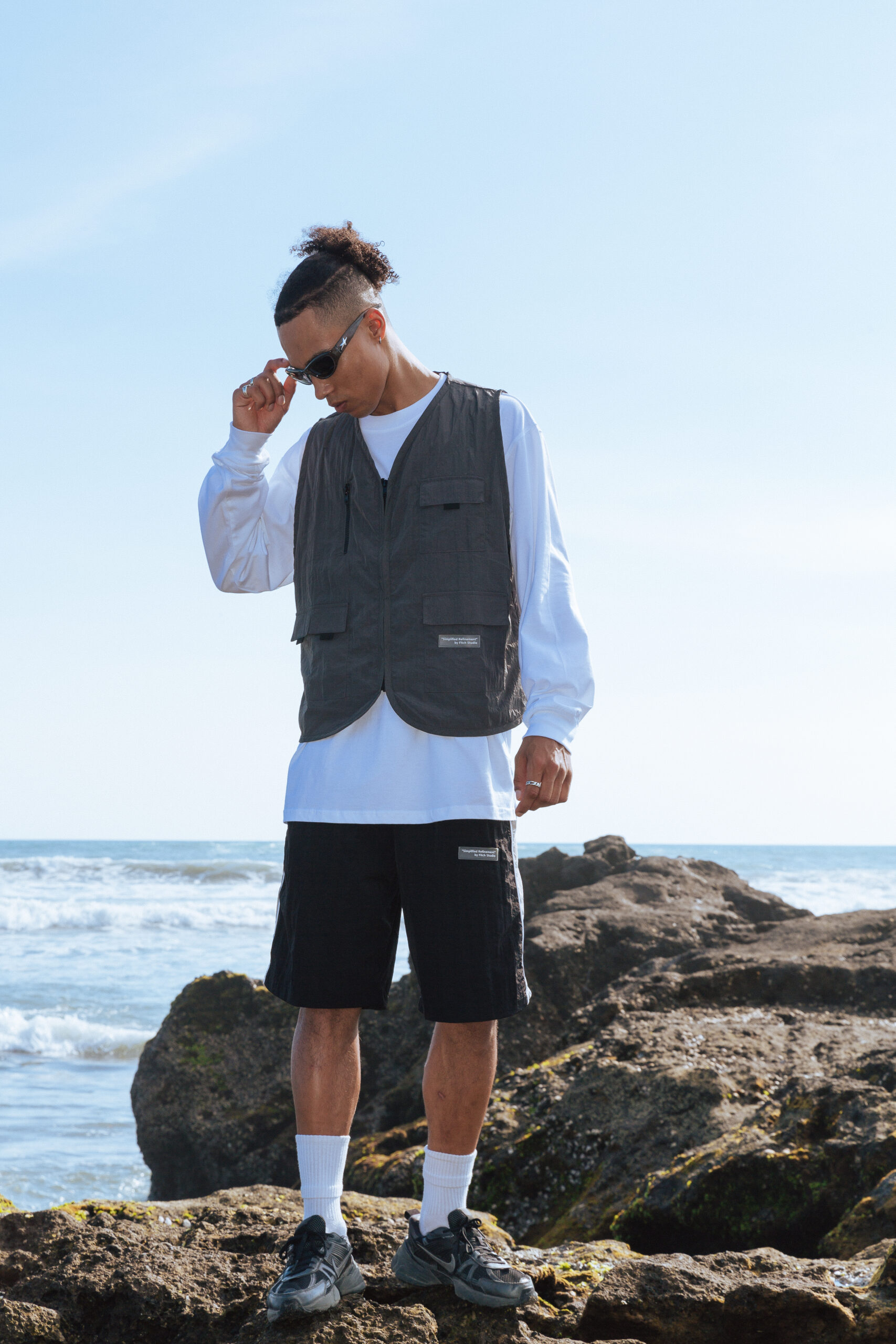 FITCH STUDIO | Crinkle Utility Vest V.1 | Stone Grey - Image 9
