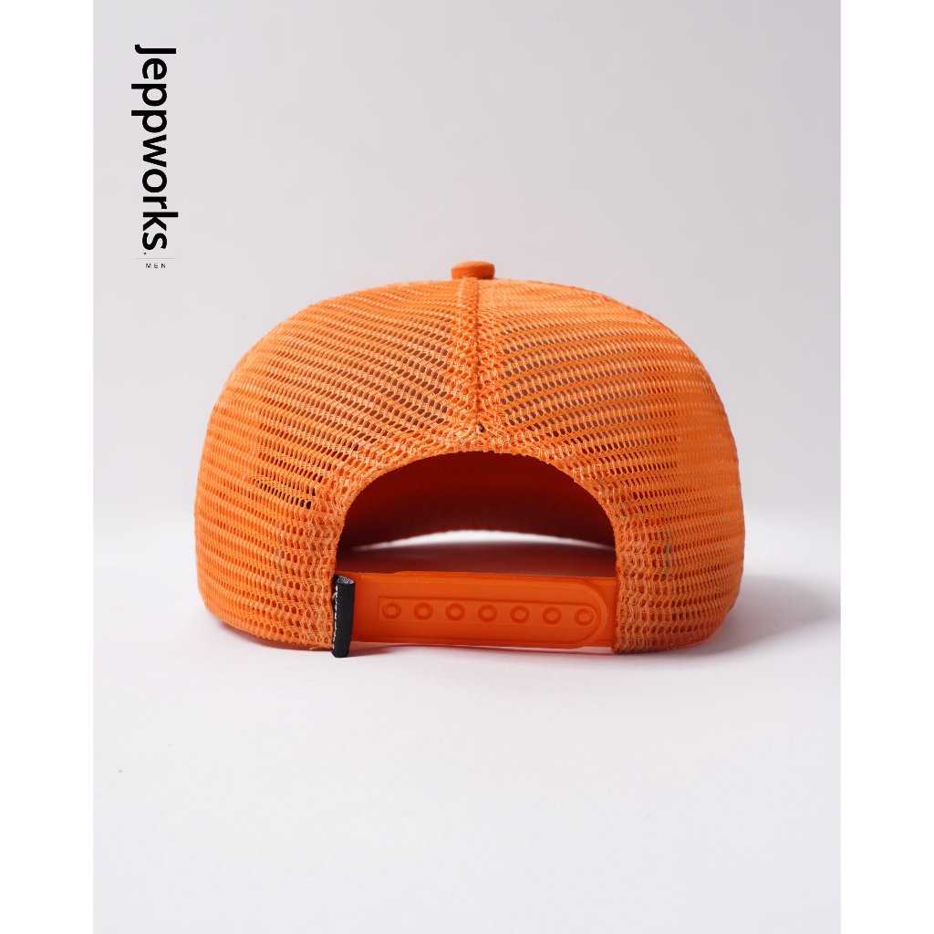 Jeppworks Trucker Hat "ease Heart" embroidery - Orange - Image 3